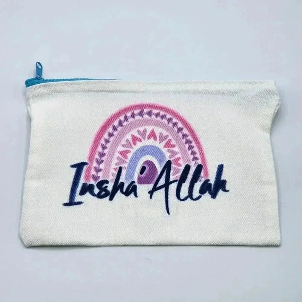 Inshallah Zipper Pencil Bag Makeup Bag Pouch Bag Handmade NWT